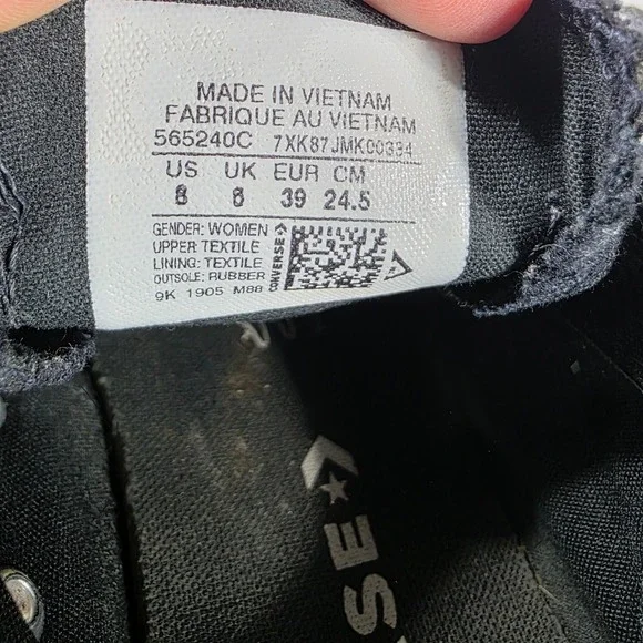 Converse Black and White Women's Sneakers - Picture 8 of 8